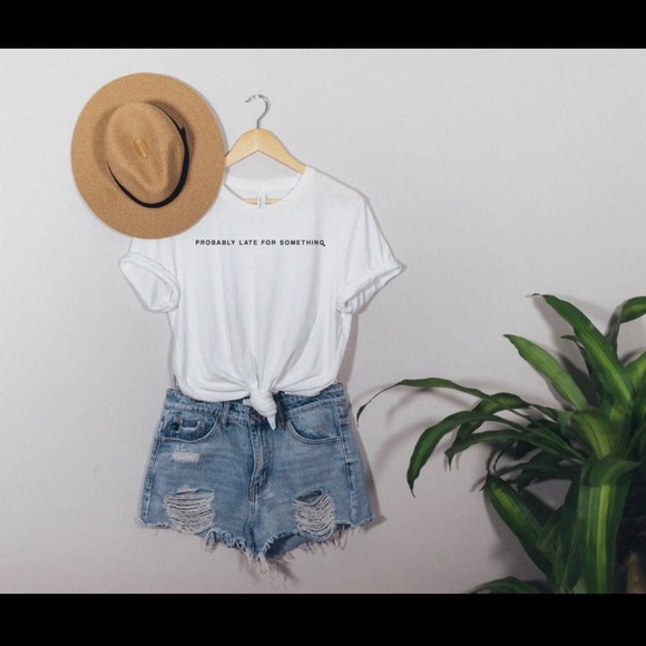 Tops - New “Probably Late” Graphic Tee Sz M-XXL